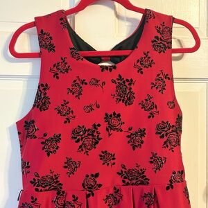 JC Penny Red Floral Sleeveless Dress